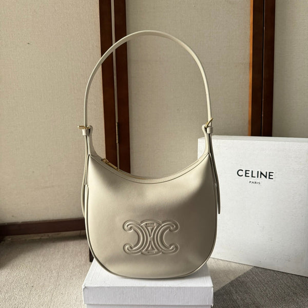 SMALL HELOÏSE BAG CUIR 22 IN WHITE CALFSKIN EMBOSSED LOGO